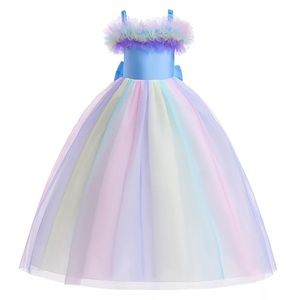 Luxury rainbow 🌈 tutu maxi birthday cute princess dress 5052